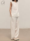 BASERANGE 25 Spring/Summer French Cotton and Linen Round Neck Vest Top BAS-TOLIU-LC-SU25-UNDYED